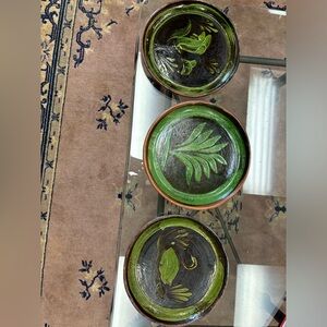 Three ceramic plates!  Perfect condition!